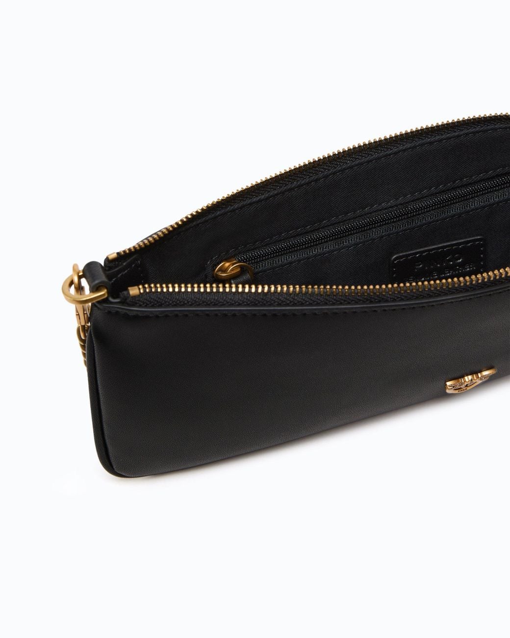 Pinko White New Horizontal Flat Leather Handbag
