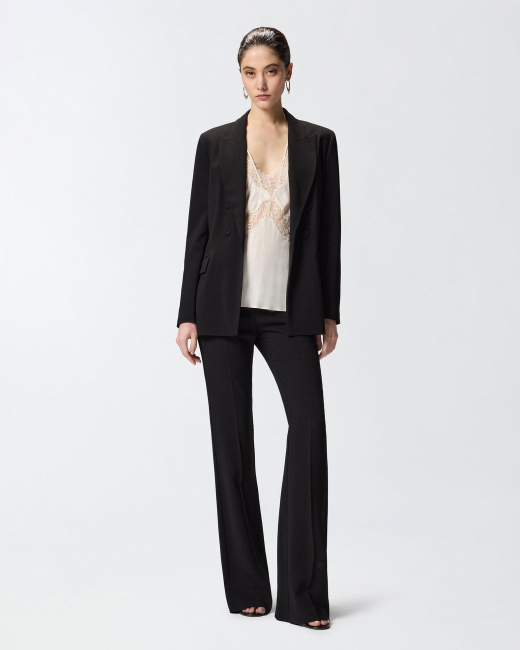 Pinko Black Fitted Double-Breasted Jacket