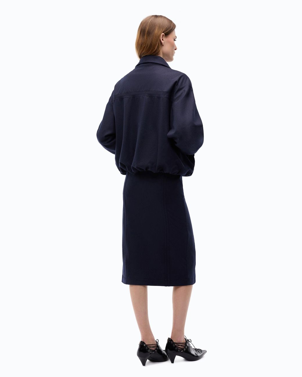 Pinko Blue Oversized Flannel Bomber Jacket