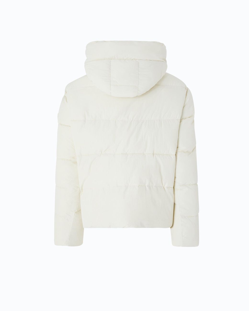 Pinko White Technical Canvas Jacket With Hood