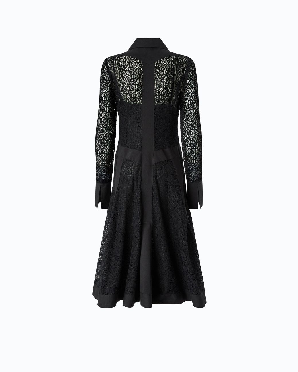Pinko Black Lace Midi Shirt Dress With Inserts