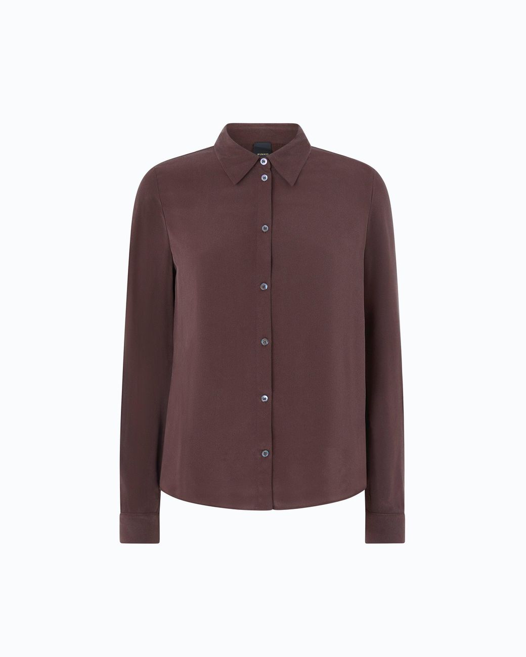 Pinko Brown Sand-Wash Silk Shirt