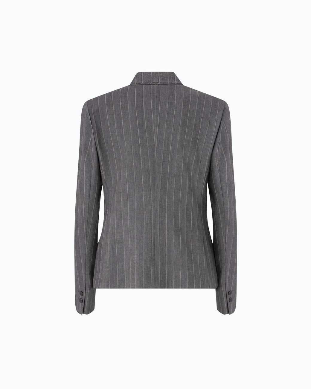 Pinko Gray Pinstriped Wool-Blend Jacket