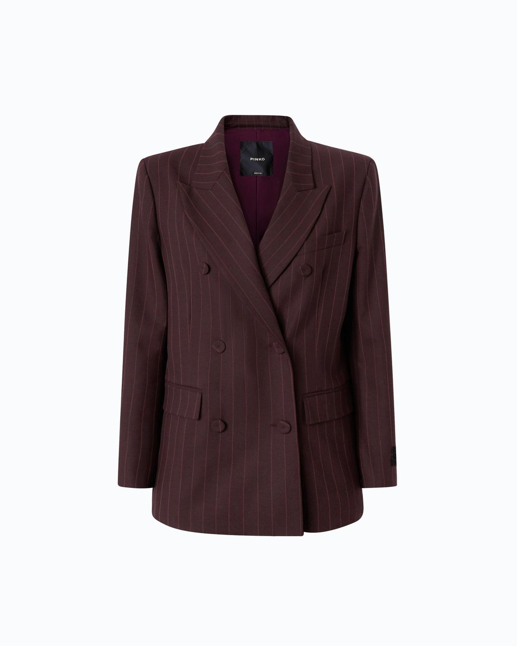 Pinko Purple Double-Breasted Check Jacket