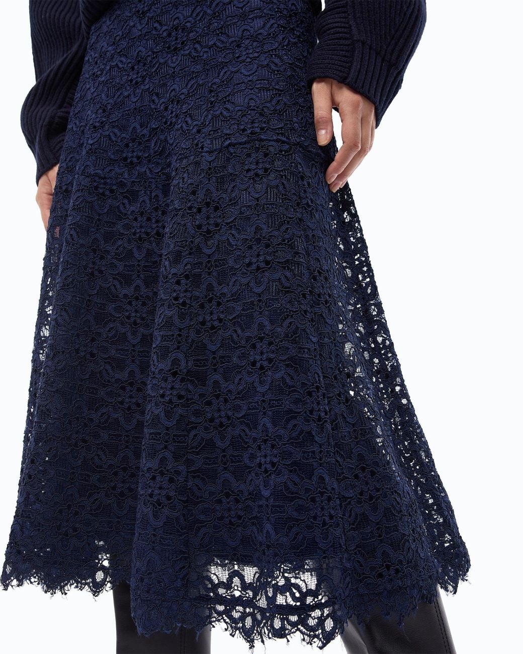 Pinko Blue Flared Midi Skirt