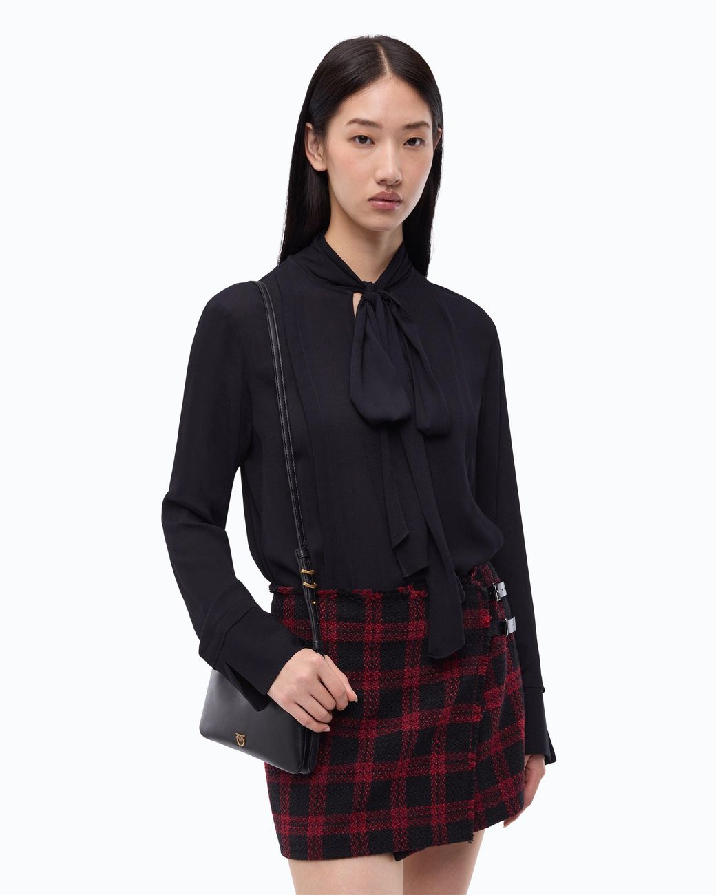 Pinko Black Blouse With Sash Collar