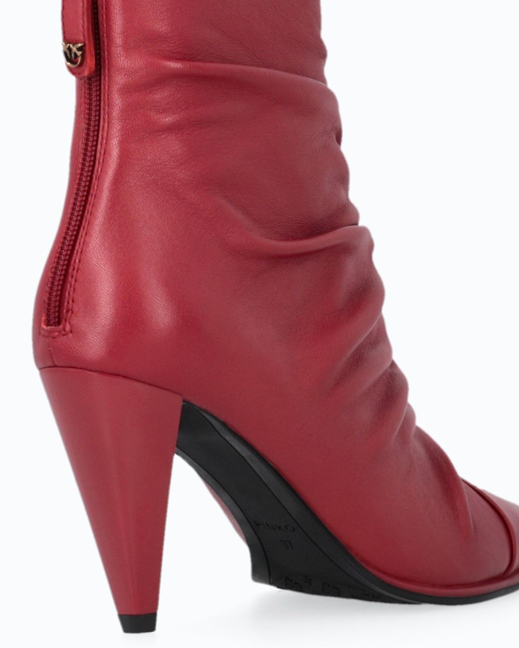 Pinko Nappa Leather Ankle Boots With Gathered Leg Shaft