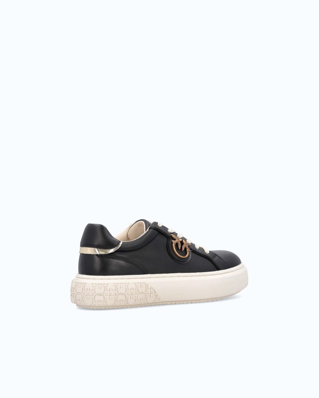 Pinko White High-Soled Flatform Sneakers With Metal Logo