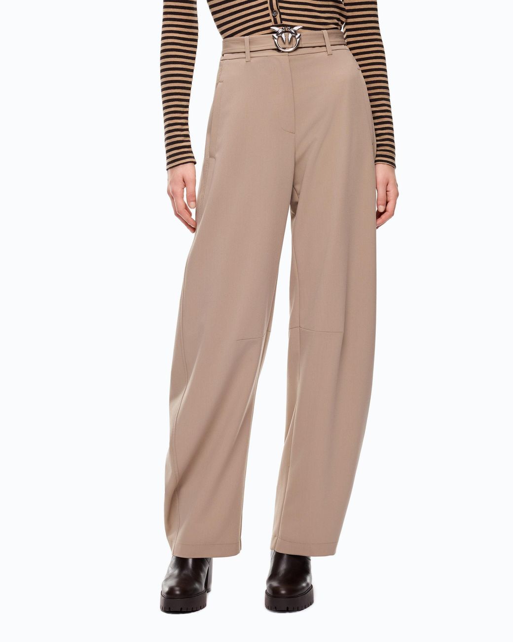 Pinko White Trousers With Belt