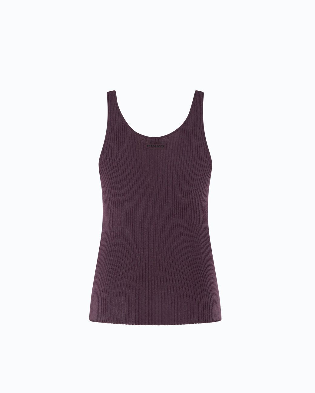 Pinko Purple Ribbed Merino Wool Vest Top