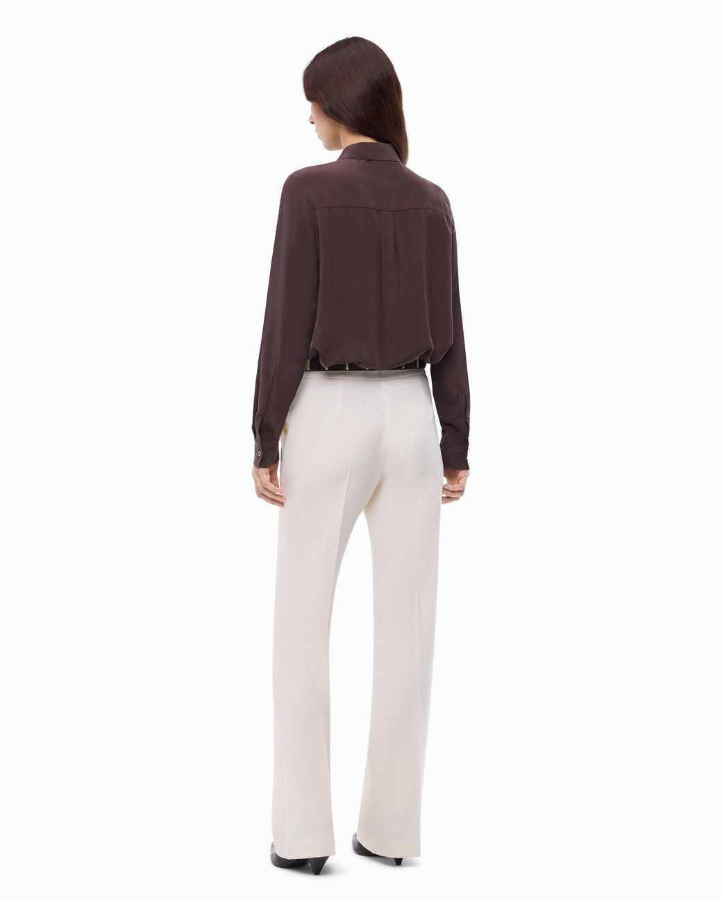 Pinko Brown Sand-Wash Silk Shirt