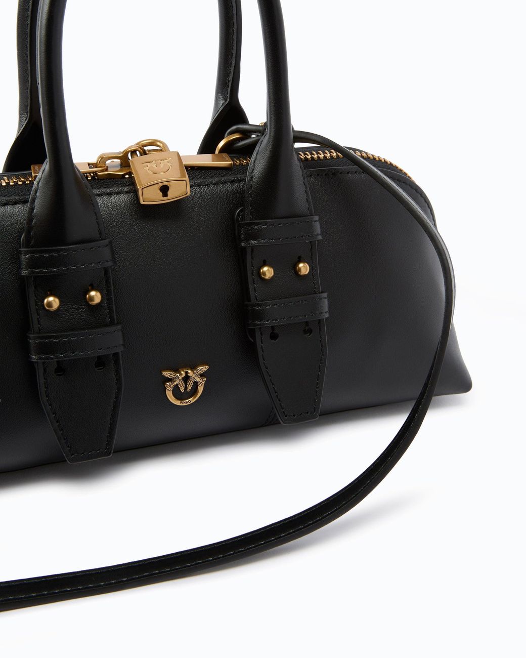 Pinko Black Small Leather Escape Bag