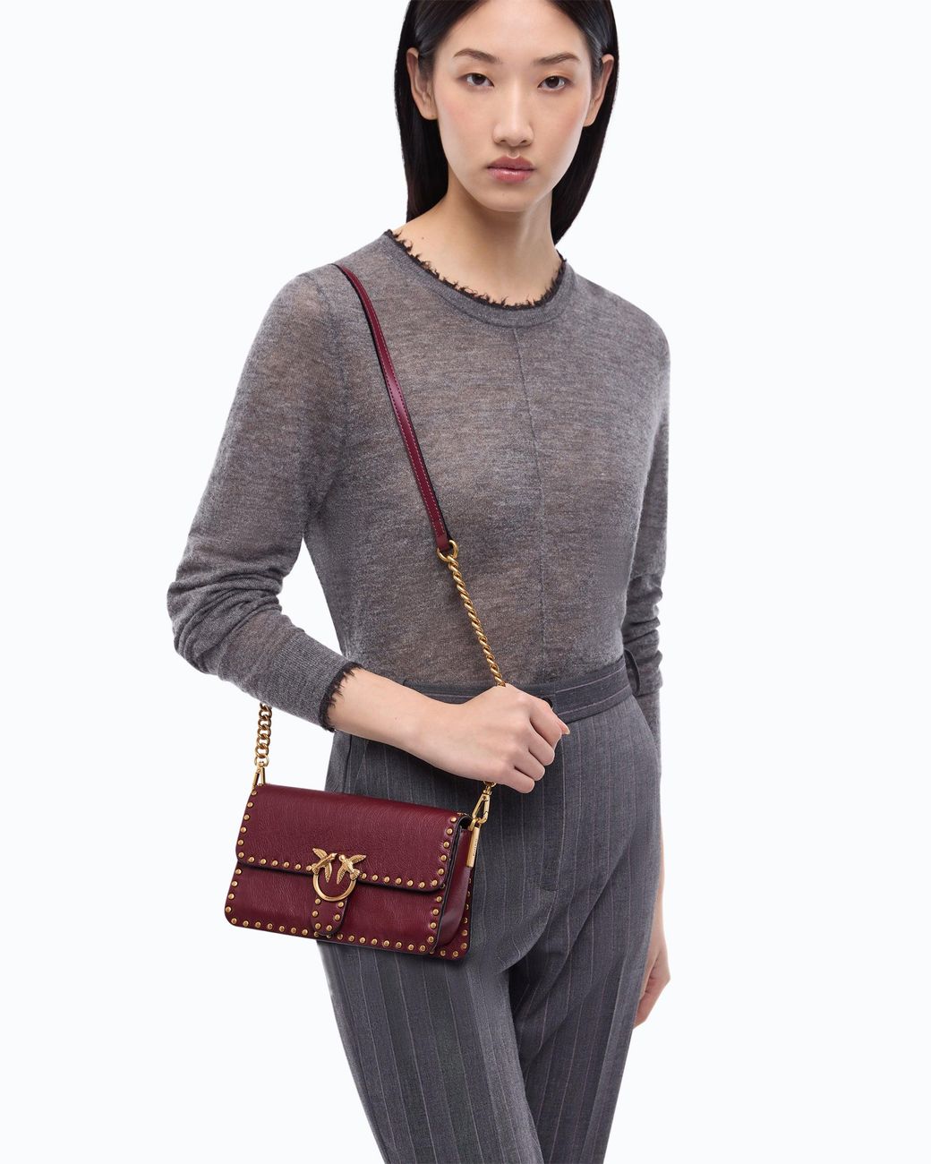 Pinko Purple Mini Love One Slouchy Mn. Studs Sma