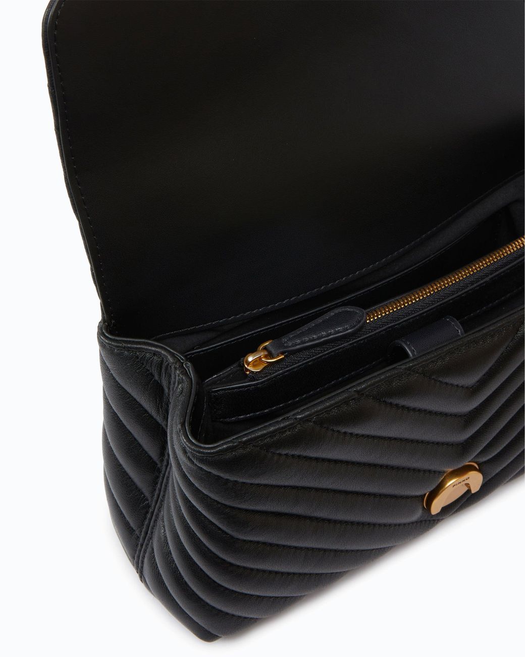 Pinko Black Mini Handbag Lady Love Bag Puff Chevron