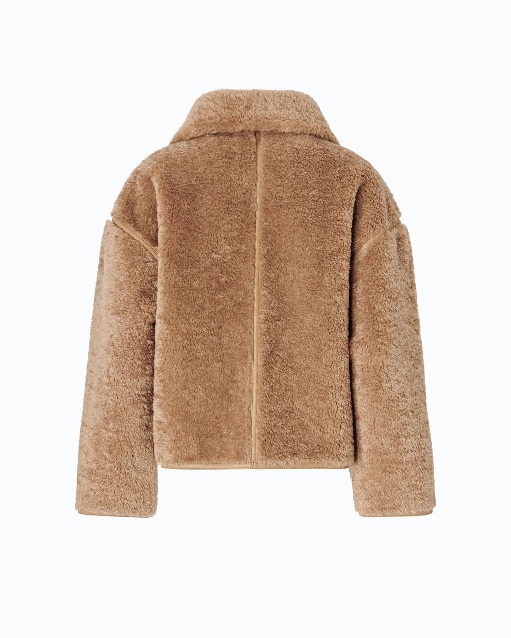 Pinko Brown Shearling-Effect Pea Coat
