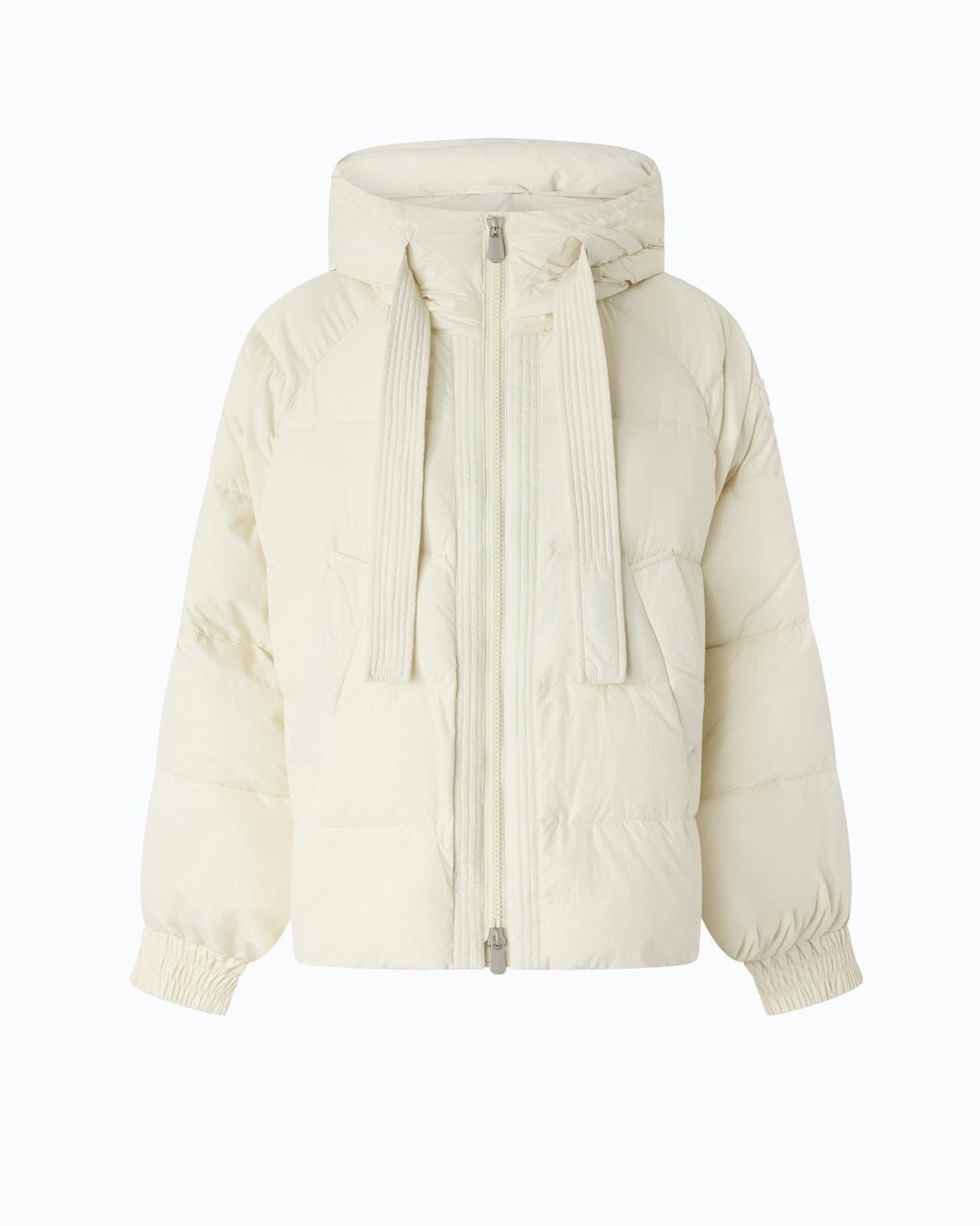 Pinko White Oversized Blouson Jacket With Hood