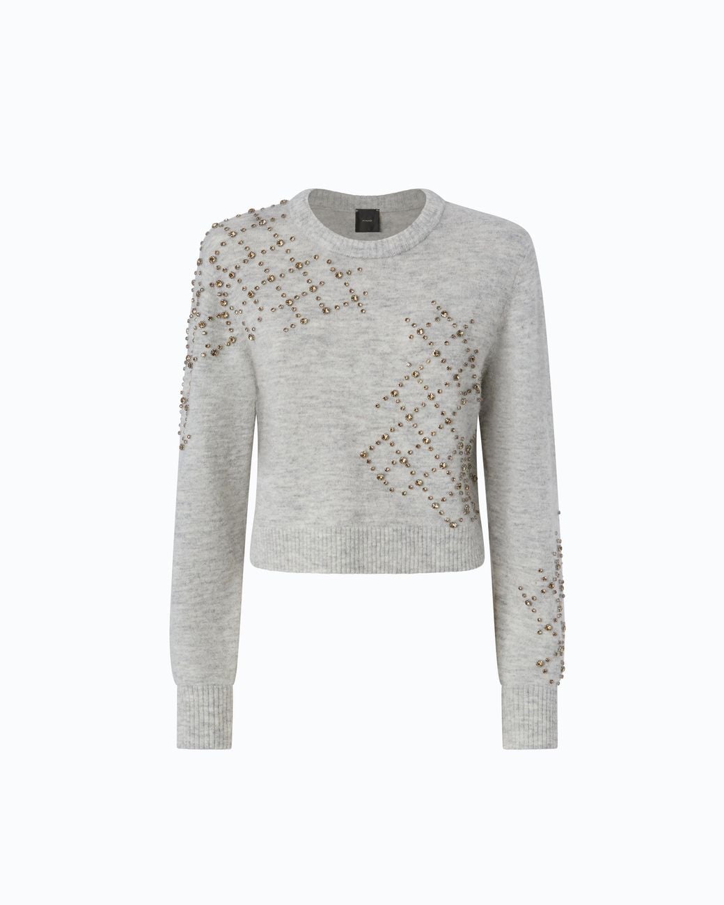 Pinko White Wool- And Alpaca-Blend Sweater With Jewel Motif