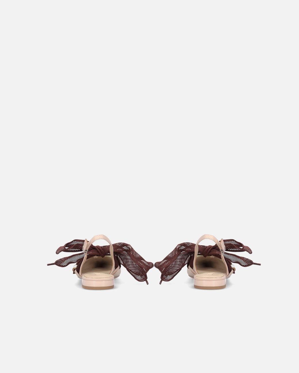 Pinko White Slingback Ballerinas With Ties