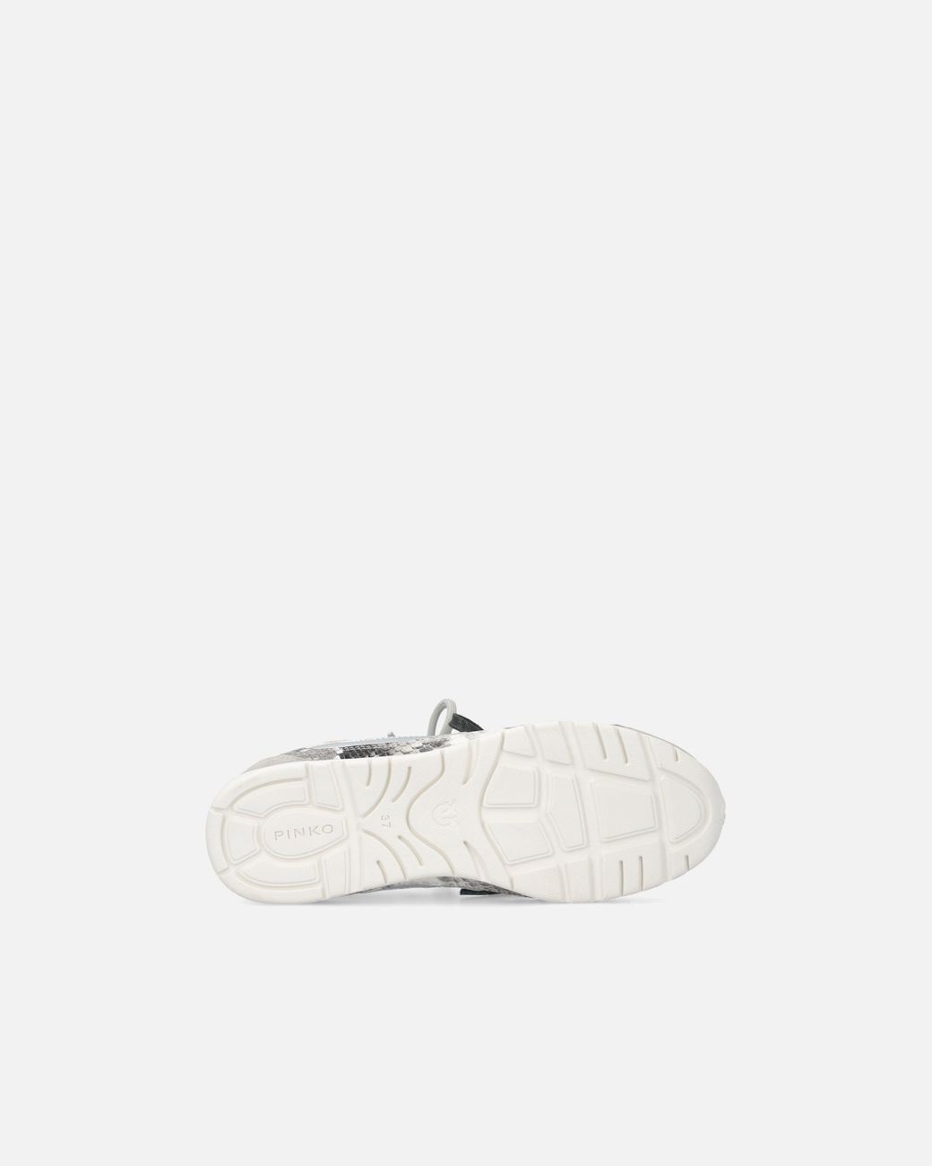 Pinko White Mesh And Leather Sneakers With Python Print