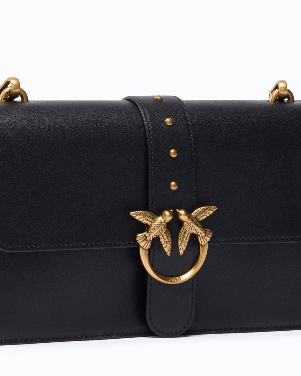 Pinko Black Medium Love Bag One Leather Handbag With New Buckle