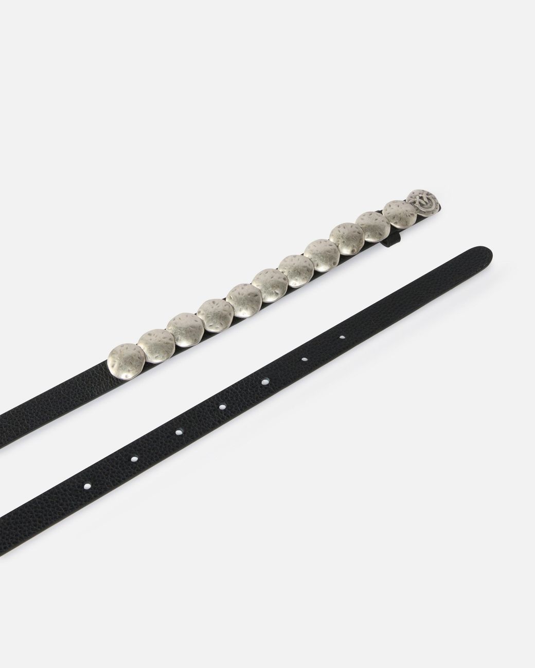 Pinko White Double-Wrap Leather Belt With Studs, 1.5 Cm
