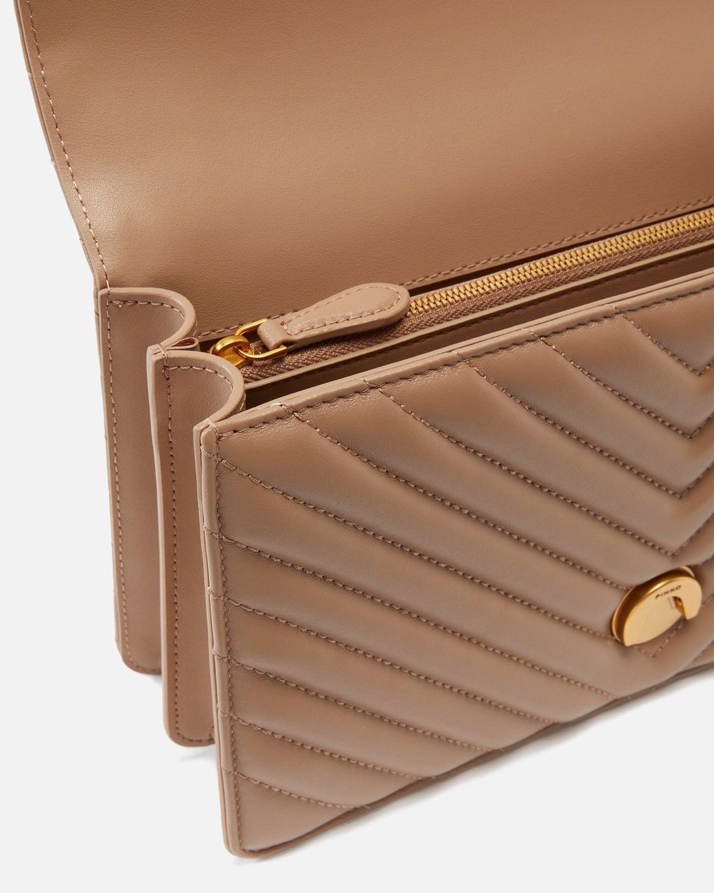 Pinko Natural Medium Shoulder Bag Love Bag One Chevron