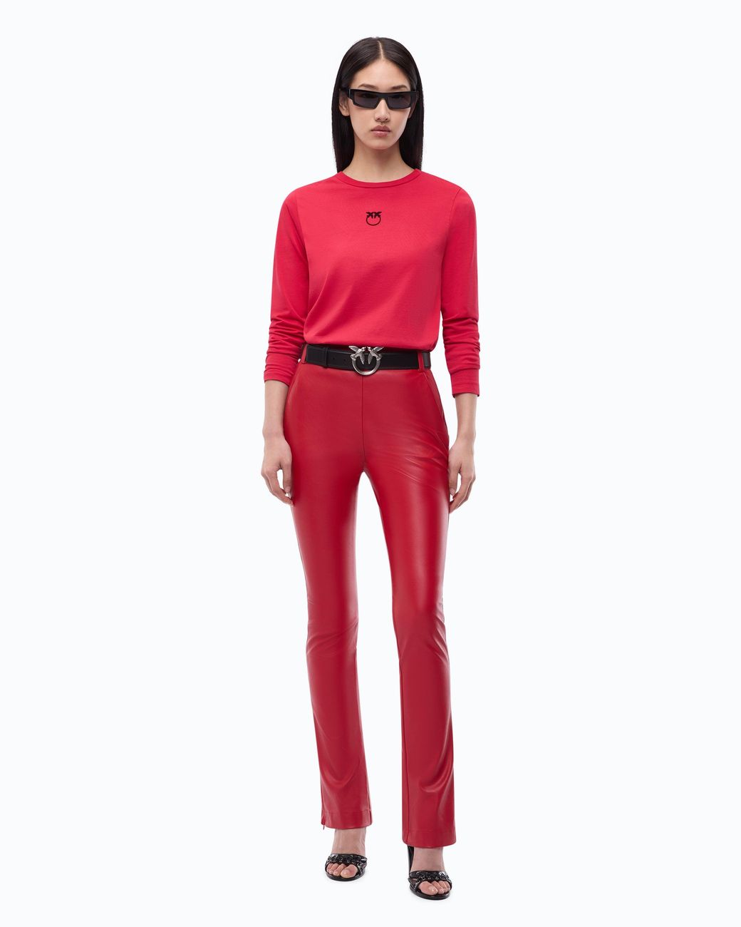 Pinko Red Sweater With Love Birds Logo