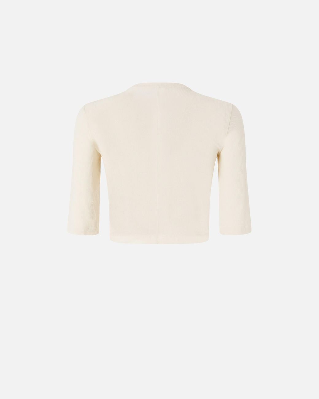 Pinko White Cropped Sweater With Chain