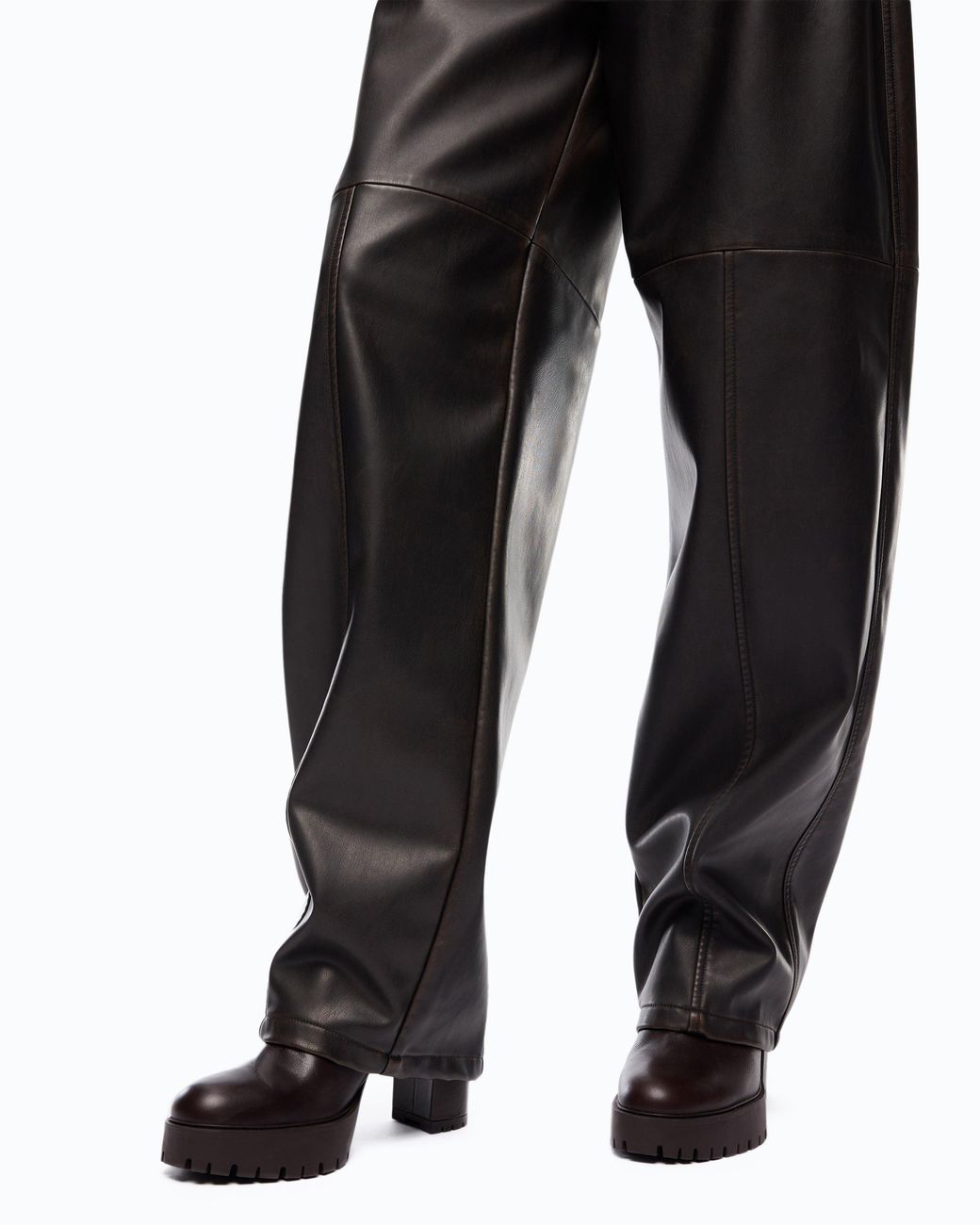 Pinko Brown Barrel-Fit Trousers