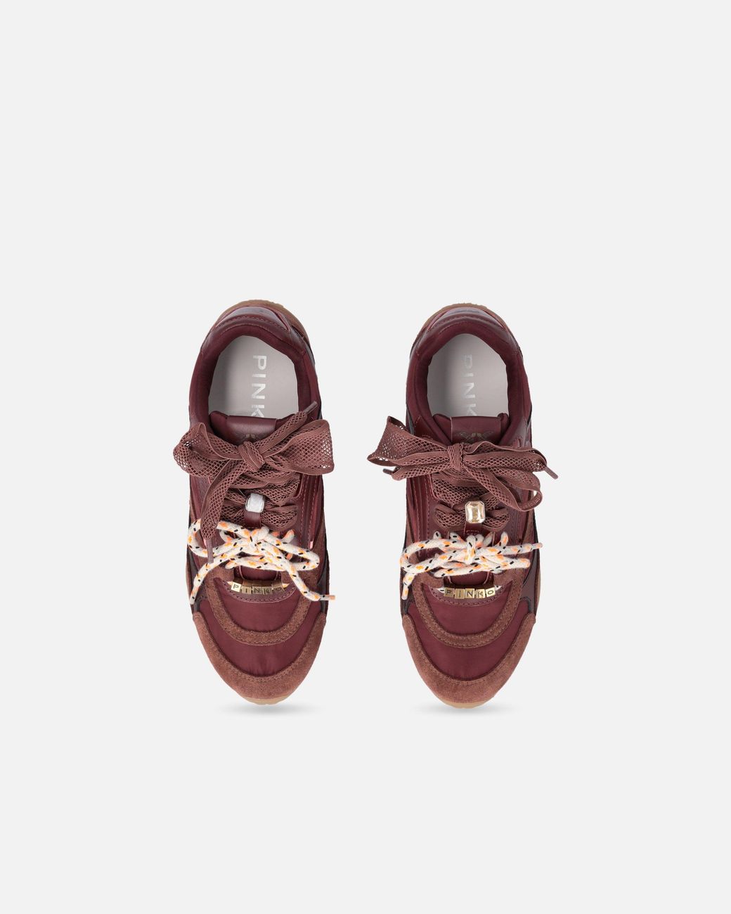 Pinko Brown Sneakers With Double Laces And Logo Details