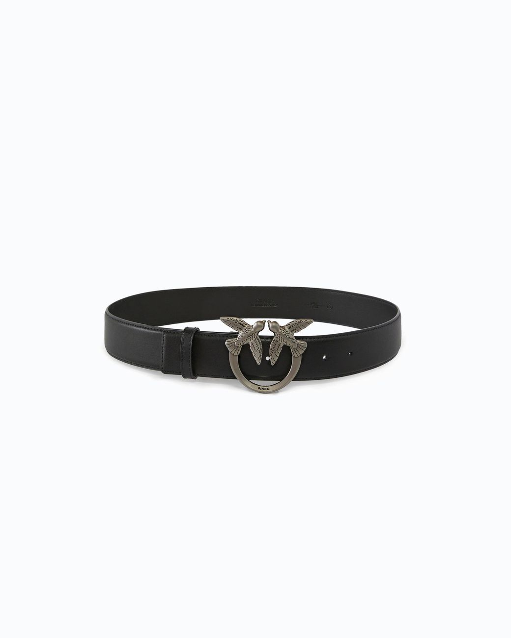 Pinko White Love Birds High Leather Belt 4Cm