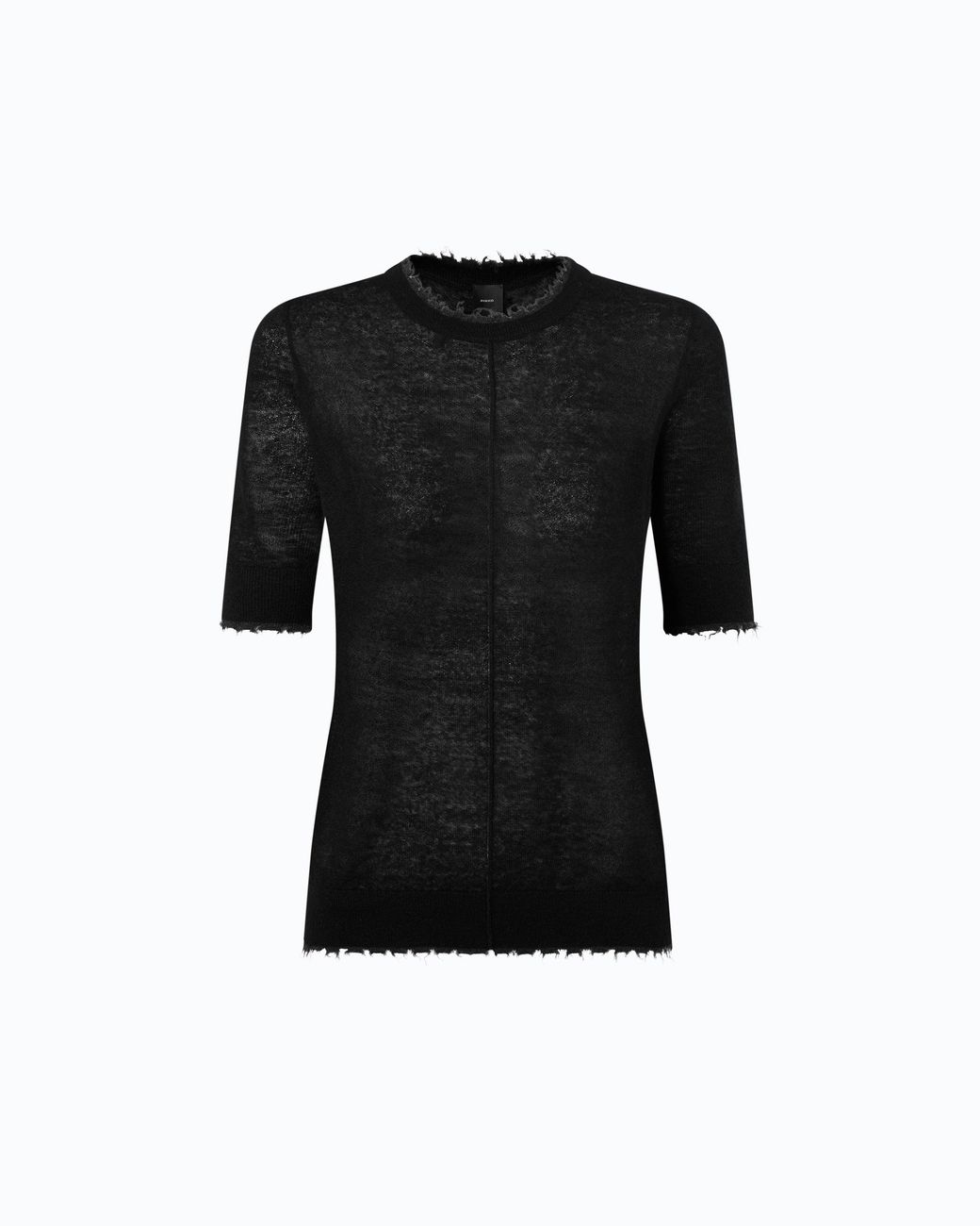 Pinko Black Short-Sleeved T-Shirt With Frayed Edges