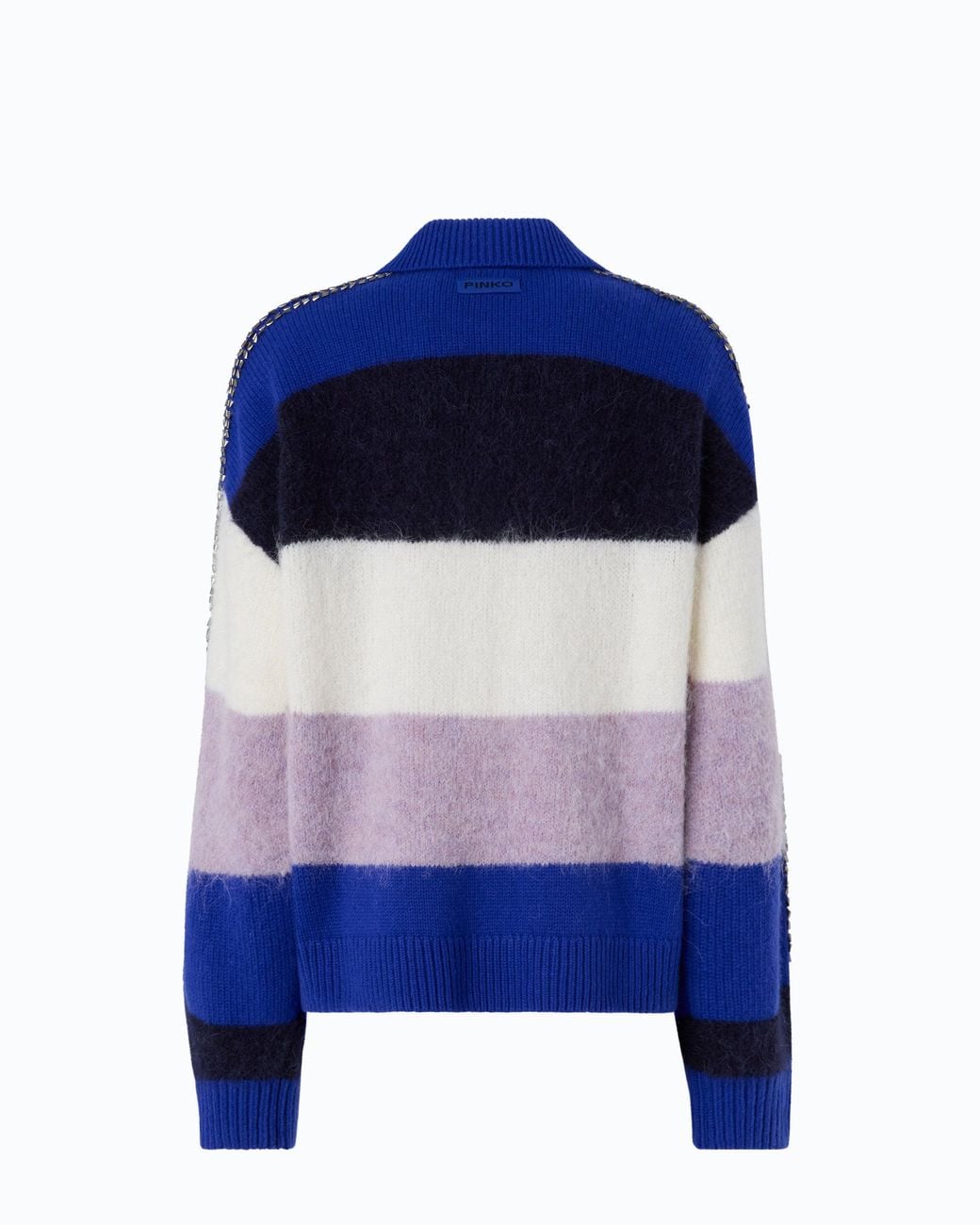 Pinko Blue Striped Alpaca-Blend Sweater