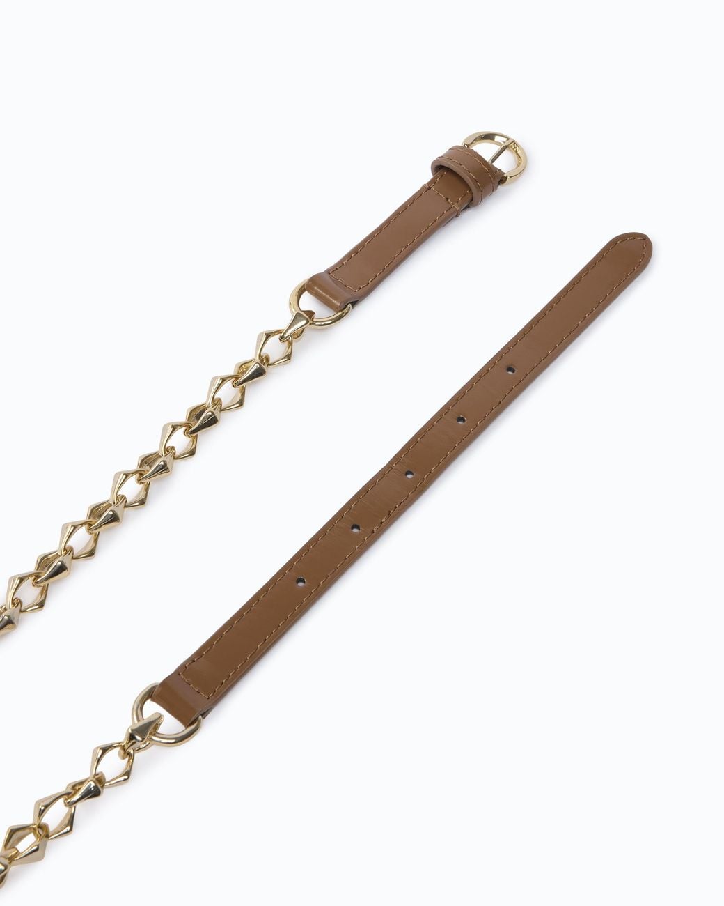 Pinko White Belt With Chain Insert, 1.5 Cm