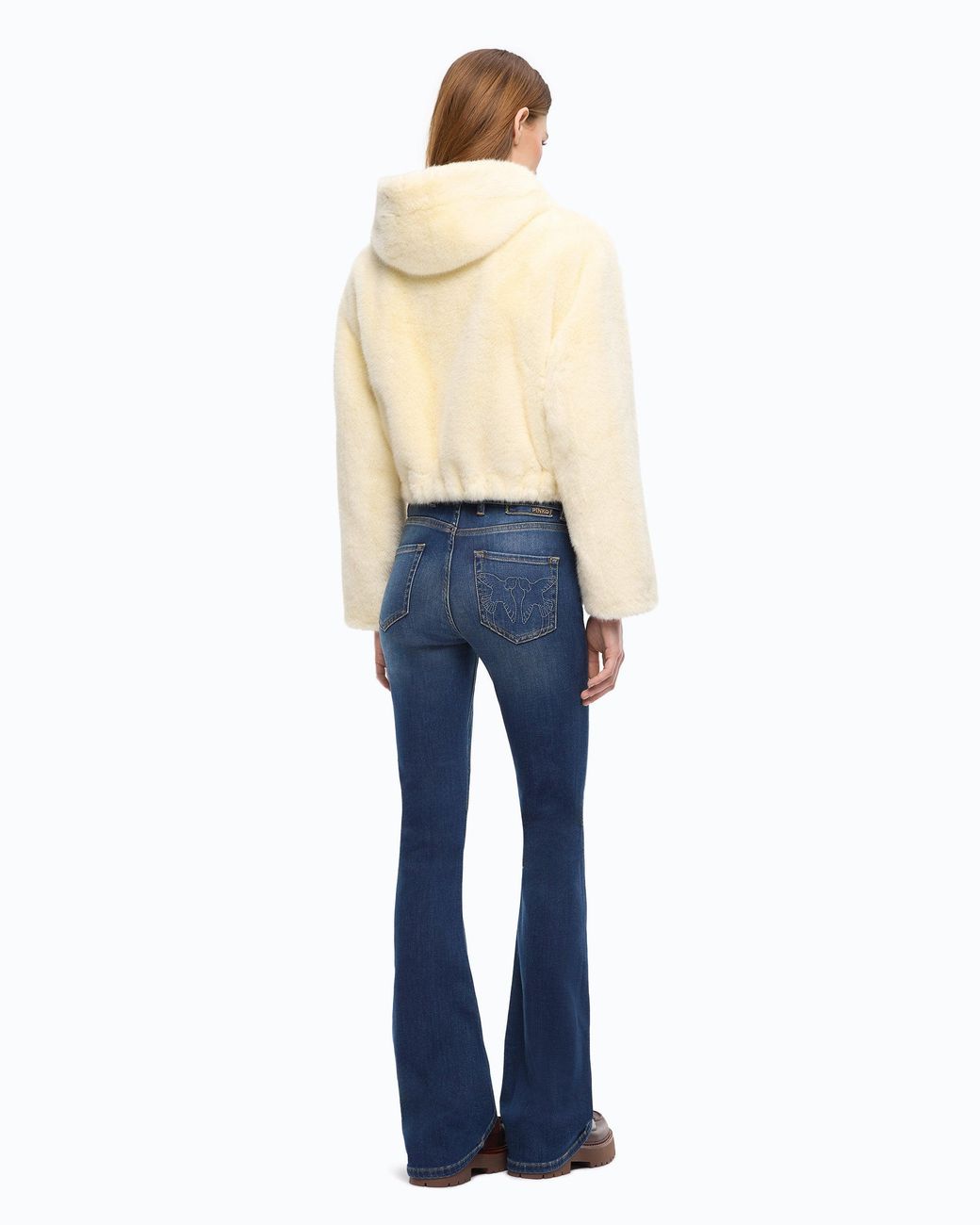 Chaqueta Corta Efecto Pelo Pinko de color White