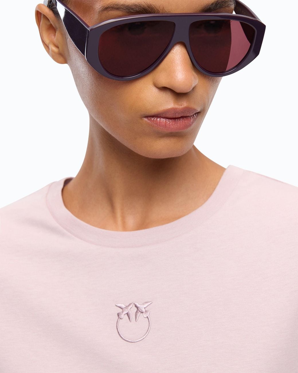 Pinko Pink T-Shirt With Love Birds Logo