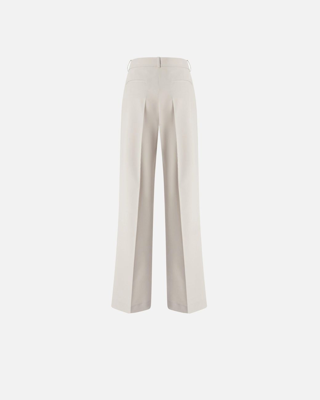 Pinko White Flowing Trousers With Pressed Pleat Detail
