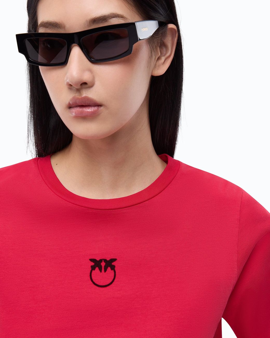 Pinko Red Sweater With Love Birds Logo