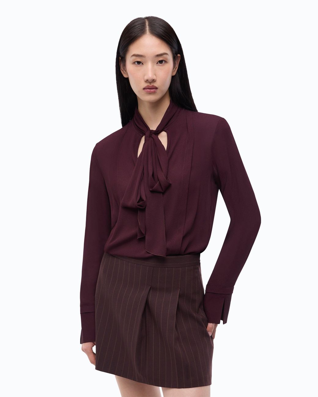 Pinko Purple Blouse With Sash Collar