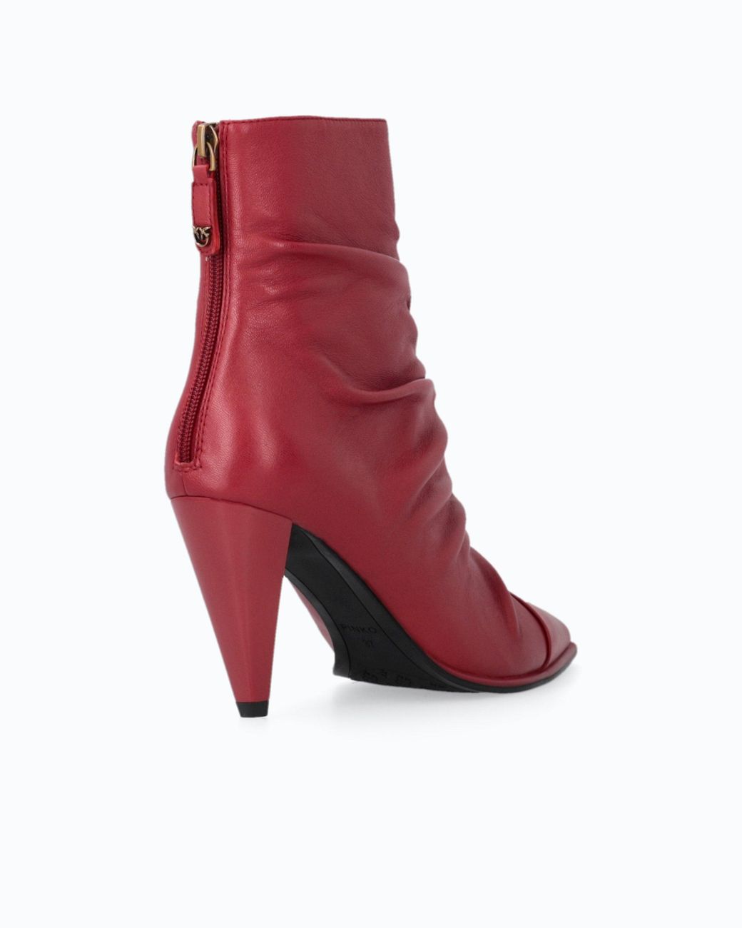 Pinko Nappa Leather Ankle Boots With Gathered Leg Shaft