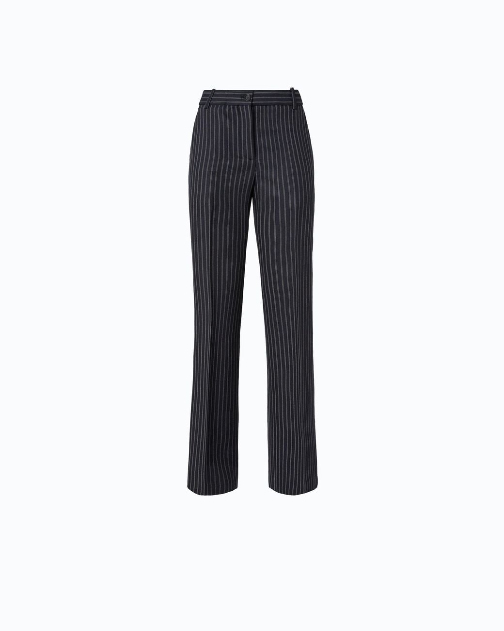 Pinko Blue Pinstriped Wool-Blend Trousers