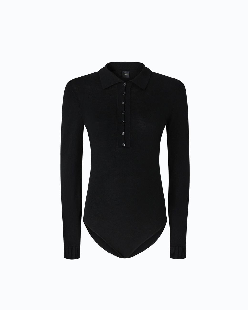 Pinko Black Merino Wool Bodysuit