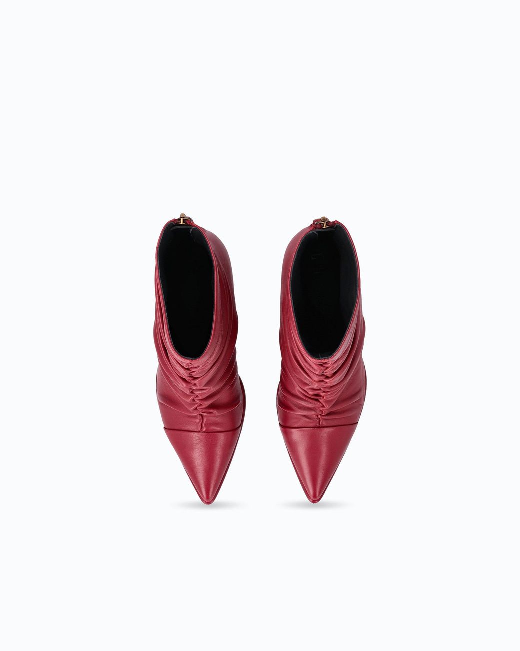 Pinko Nappa Leather Ankle Boots With Gathered Leg Shaft