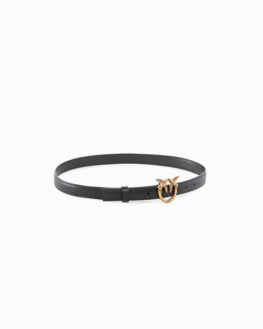 Pinko White Love Birds Thin Leather Belt 2Cm