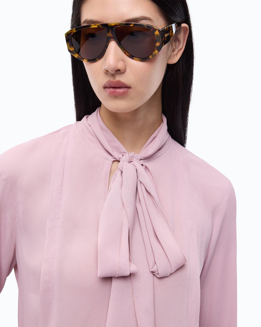 Pinko Pink Blouse With Sash Collar