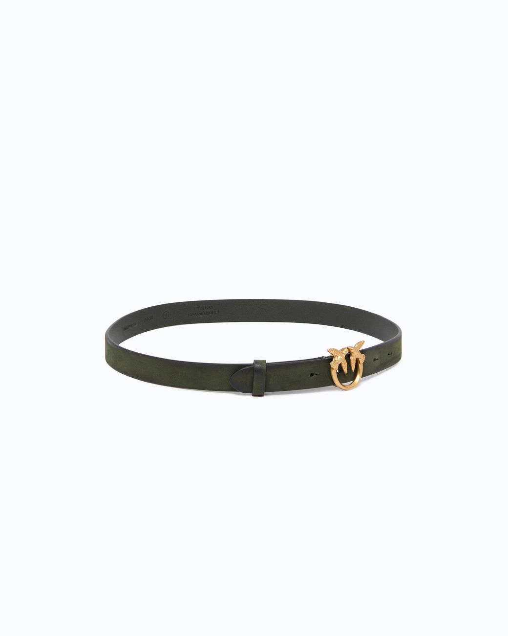 Pinko White Suede Belt With Love Birds Buckle, 2 Cm