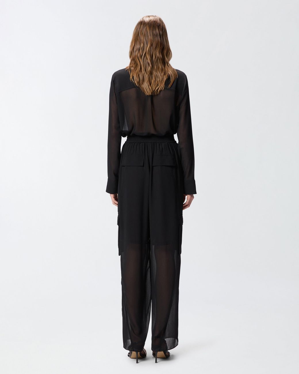 Pinko Black Lightweight Trousers With Cargo Pockets
