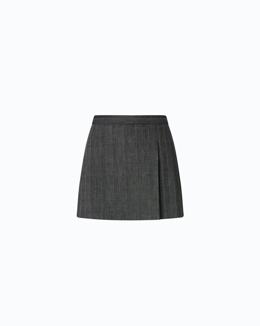 Pinko Black Pinstriped Mini Skirt With Macro Pleats