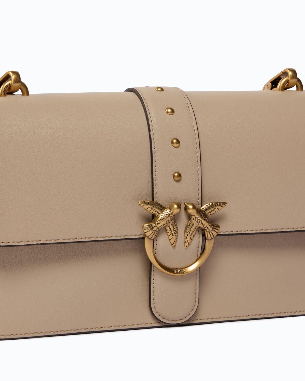 Pinko Natural Medium Love Bag One Leather Handbag With New Buckle