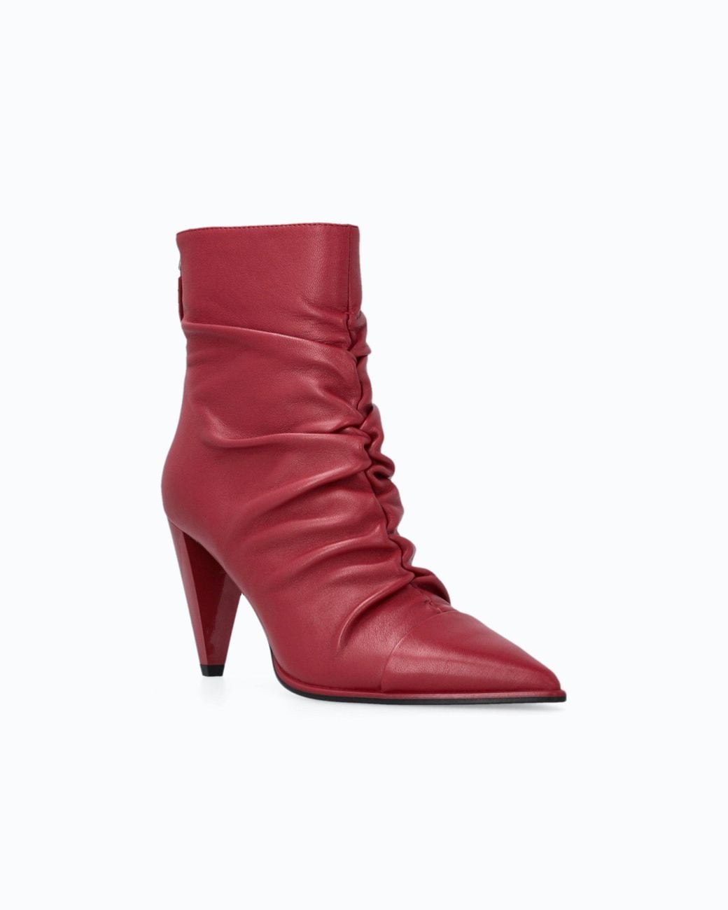 Pinko Nappa Leather Ankle Boots With Gathered Leg Shaft